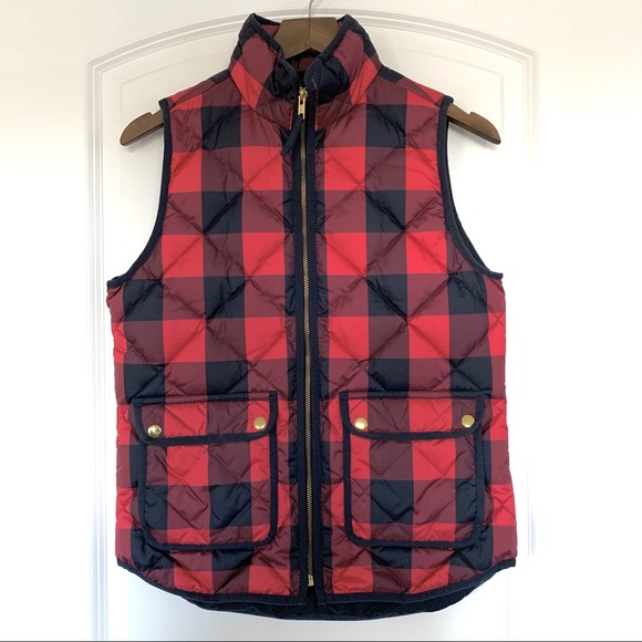J. Crew Buffalo Plaid Excursion Puffer Vest - Picture 1 of 5